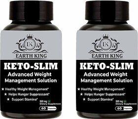 EARTH KING Keto Slim Advanced Weight Loss  and  Fat Cutter for Men  and  Women 60 Capsules (2 x 60 Capsules)