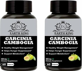 EARTH KING Garcinia Cambogia Capsule | Weight Loss | Fat Cutter for Men  and  Women 500Mg (2 x 60 Capsules)