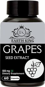 EARTH KING Grapes Seed Extract Capsule for Immunity  and  Antioxidant Supplement 60 Capsules (500 mg)