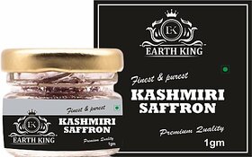 EARTH KING A++ Grade Kashmiri Saffron Threads  Original Saffron for Men  and  Women (1 g)