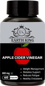 EARTH KING Apple Cider Vinegar Capsules for Weight Loss  and  Boost Energy - 60 Capsules (500 mg)