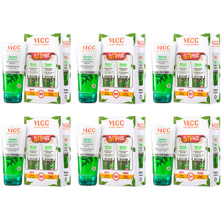                       VLCC Neem Face Wash - 300 ml - Buy One Get One ( Pack of 6 )                                              