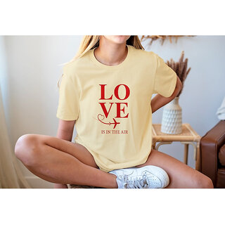                       Elizy Women Yellow Love Printed T-Shirt                                              