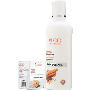                       VLCC Mud Face pack -50 g & Sandal Cleansing Milk -100 ml (Pack of 2)                                              