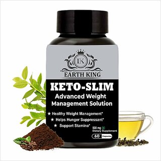                       EARTH KING Keto Slim Advanced Weight Loss  and  Fat Burner for Men  and  Women 60 Capsules (500 mg)                                              