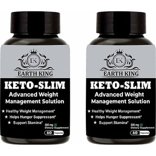                       EARTH KING Keto Slim Advanced Weight Loss  and  Fat Cutter for Men  and  Women 60 Capsules (2 x 60 Capsules)                                              