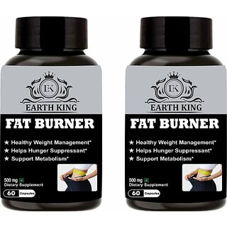                       EARTH KING Fat Burner Capsule for Weight loss  and  Belly Fat for Men  and  Women\xe2\x80\x93500mg 60 Capsules (2 x 250 mg)                                              