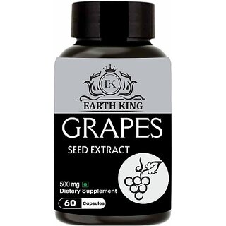 EARTH KING Grapes Seed Extract Capsule for Immunity  and  Antioxidant Supplement 60 Capsules (500 mg)