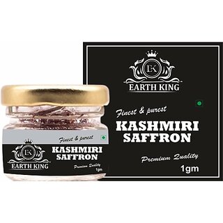 EARTH KING A++ Grade Kashmiri Saffron Threads  Original Saffron for Men  and  Women (1 g)