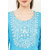 Elizy Women Sky Blue Embroidered Kurti With White Pant