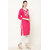 Vivient Women Pink Embroidered Kurti With White Pant