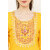 Vivient Women Yellow Embroidered Kurti With White Pant