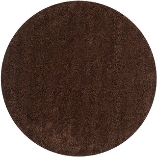                       GALLERY HOME Silky Smooth Anti-Skid Shaggy Round Carpet with 2 inch Thickness (3 x 3  Round, Brown T4)                                              