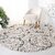 GALLERY HOME Silky Smooth Anti-Skid Shaggy Round Carpet with 2 inch Thickness (3 x 3  Round, Beige Grey H1)