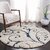 GALLERY HOME Silky Smooth Anti-Skid Shaggy Round Carpet with 2 inch Thickness (9 x 9 Round, Ivory Blue A3)