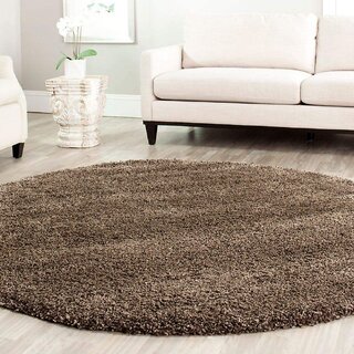                       GALLERY HOME Silky Smooth Anti-Skid Shaggy Round Carpet with 2 inch Thickness (5 x 5 Round, Gold M5)                                              