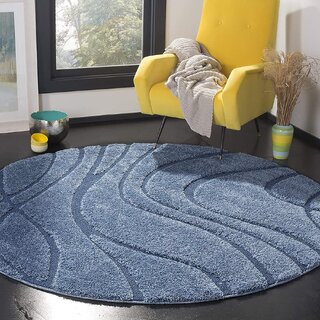 GALLERY HOME Silky Smooth Anti-Skid Shaggy Round Carpet with 2 inch Thickness (7 x 7 Round, Sky Blue Q10) GALLERY HOME Silky Smooth Anti-Skid Shaggy Round Carpet with 2 inch Thickness (7 x 7 Round, Sky Blue Q10)