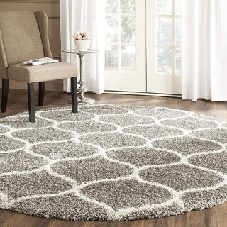 GALLERY HOME Silky Smooth Anti-Skid Shaggy Round Carpet with 2 inch Thickness (7 x 7 Round, Grey A1) GALLERY HOME Silky Smooth Anti-Skid Shaggy Round Carpet with 2 inch Thickness (7 x 7 Round, Grey A1)