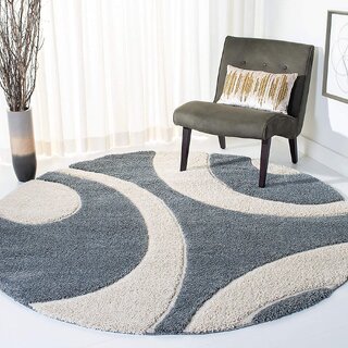                       GALLERY HOME Silky Smooth Anti-Skid Shaggy Round Carpet with 2 inch Thickness (8x 8  Round, Multi FZ)                                              