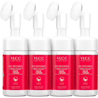                      VLCC Pro Radiance Skin Brightening Foaming Face wash Cleanses, Moisturize  Brightens the Skin - 100 ml ( Pack of 4 )                                              
