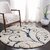GALLERY HOME Silky Smooth Anti-Skid Shaggy Round Carpet with 2 inch Thickness (3 x 3  Round, Ivory Blue A3)