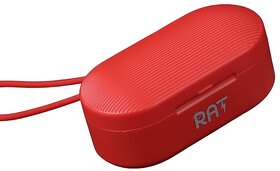 RAT Dart Series Earbuds TWS| Environmental Noise Cancellation with Mic, 32 Hours Playtime with Speed Charge| IPX4 Water Resistance, Smooth Touch Controls & Voice Assistant Bluetooth In Ear Earbuds- Red