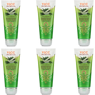                       VLCC Ayurveda Skin Purifying Double Power Double Neem Face Wash - 100 ml ( Pack of 6 )                                              