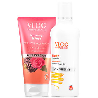                       VLCC Mulberry Rose Face Wash -150 ml & Honey Moisturiser -100 ml (Pack of 2)                                              