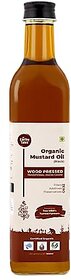 Earthy Tales Organic Black Mustard/Sarso Oil Wooden Cold Pressed Cooking Frying Oil Good for Health Unrefined Kolhu Kacchi Ghani Oil Chekku - Rich in Antioxidants (500ml)
