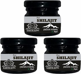 EARTH KING Pure Shilajit/Shilajit Resin (Semi Liquid) for Strength, Stamina  and  Power 60Gm (Pack of 3)