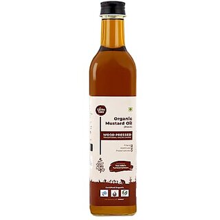 Earthy Tales Organic Black Mustard/Sarso Oil Wooden Cold Pressed Cooking Frying Oil Good for Health Unrefined Kolhu Kacchi Ghani Oil Chekku - Rich in Antioxidants (500ml)