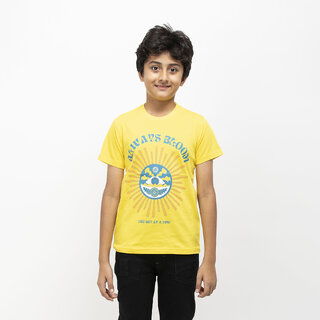                       Get Stocked - Always Bloom Print Boys Cotton T-Shirt (yellow)                                              