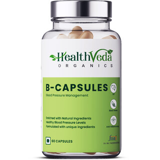                       Health Veda Organics B Capsules  60 Veg Capsules  Maintains Blood Pressure Levels  Supports Heart Health                                              