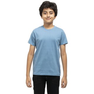                      Get Stocked Solid Boys Cotton T-Shirt - Blue                                              