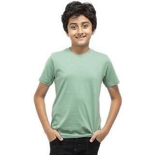                       Get Stocked Solid Boys Cotton T-Shirt - Green                                              