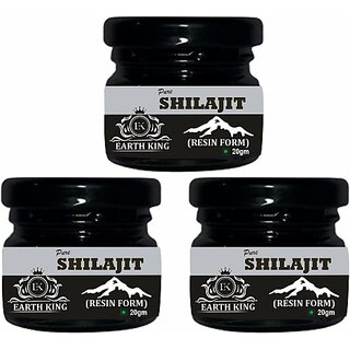 EARTH KING Pure Shilajit/Shilajit Resin (Semi Liquid) for Strength, Stamina and Power 60Gm (Pack of 3) EARTH KING Pure Shilajit/Shilajit Resin (Semi Liquid) for Strength, Stamina and Power 60Gm (Pack of 3)