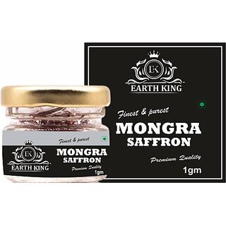                       EARTH KING Natural  and  Finest Grade A++ Mongra Saffron Thread for Pregnant Women (1 g)                                              