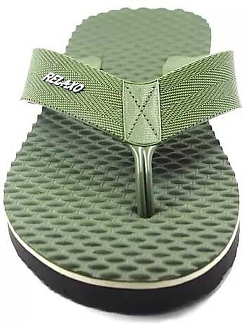 Buy Relaxo Slippers Men Olive Black Online 289 from ShopClues