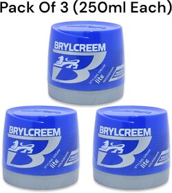 BRYLCREEM Lite Nourishing Hair Cream 250ml (Pack of 3)