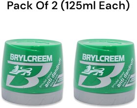 BRYLCREEM Styling Cream, Anti-Dandruff Scalp Care Hair Cream 125ml (Pack of 2)