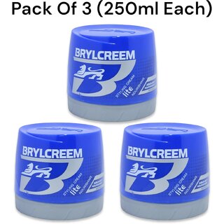                       BRYLCREEM Lite Nourishing Hair Cream 250ml (Pack of 3)                                              