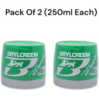 BRYLCREEM Styling Cream, Anti-Dandruff Scalp Care Hair Cream 250ml (Pack of 2)
