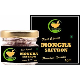                      FIJ AYURVEDA Finest  and  Pure A++ Grade Mongra Saffron Threads/ Kesar/ Jafran/ - 1 Gram (1 g)                                              