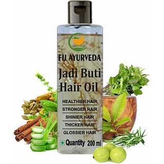                       FIJ AYURVEDA Jadi Buti Hair Oil for Hair Fall Control  and  with Natural Herb for Men  and  Women Hair Oil (200 ml)                                              