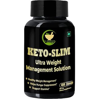                       FIJ AYURVEDA Keto Slim Capsules for Fat Cutter  and  Weight Loss Supplement 500mg 60 Capsules (500 mg)                                              