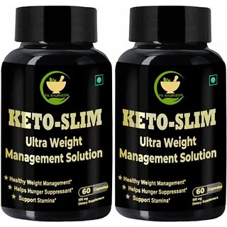                       FIJ AYURVEDA Keto Slim Advanced Weight Loss Supplement  and  Fat Burner - 60 Capsules (2 x 60 Capsules)                                              