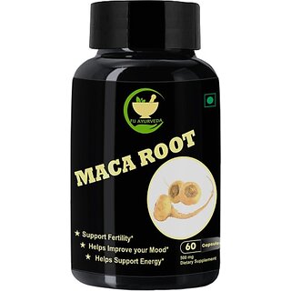                       FIJ AYURVEDA Maca Root Extract 60 Capsules (500 mg)                                              