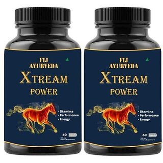 FIJ AYURVEDA Xtream Power Shilajit/Shilajeet Capsule for Vigor and Vitality - 60 Capsules (Pack of 2) FIJ AYURVEDA Xtream Power Shilajit/Shilajeet Capsule for Vigor and Vitality - 60 Capsules (Pack of 2)