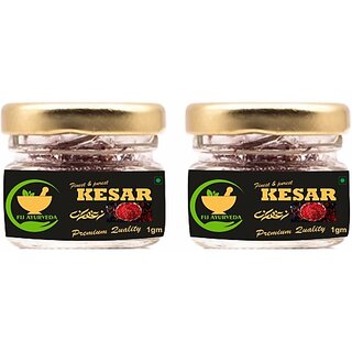                       FIJ AYURVEDA Premium Quality A++ Grade Saffron Threads / Kesar/ Keshar / Zafran /Jafran 2GM (2 x 1 g)                                              