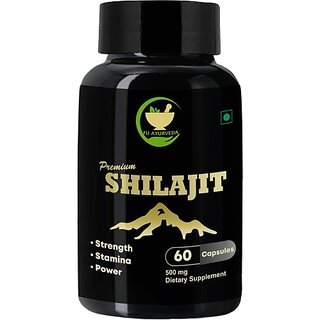                       FIJ AYURVEDA Premium Shilajit/Shilajeet Capsule for Stamina  and  Power 500mg 60 Capsules                                              